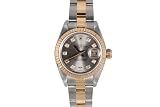 Rolex Ladies 2 Tone Yellow Gold And Stainless Steel Datejust With Factory Silver Diamond Dial