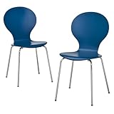 IMAGE OF Modern Stacking Chair - Blue - Set of 2
