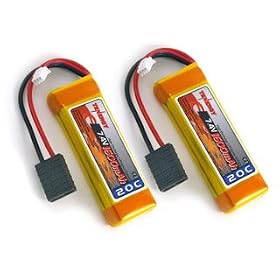 2 pieces 7.4V 1600mAh 20C Li-Polymer Battery Pack 1/16 Traxxas E-Revo / Slash