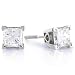 14K 1/2 Carat White Gold Diamond Princess Cut Stud Earrings (H-I;I1)