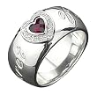 Petra Azar Secret of Love Ring with Heart Shaped Red Sapphire and Diamond Bezel