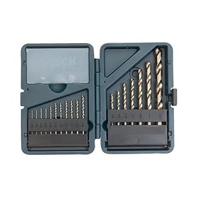 Click here to buy Bosch CO18 18 Piece Cobalt Twist Drill Bit Assortment in Plastic Case by Bosch.