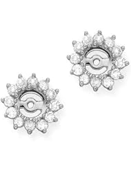 14K White Gold 1 ct. Diamond Earring Jackets