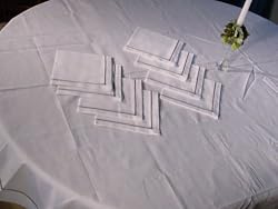 Banquet Hand Drawnwork Tablecloth + Napkins Set