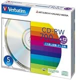 三菱化学メディア｜三菱化学メディア CD-RW 700MB PCデータ用 12倍速 5枚スリムケース入り シルバーディスク SW80EU5V1