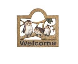 Welcome Owls Garden Plaque