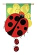 3D Lady Bug Family Regular Size Applique Flag