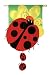 3D Lady Bug Family Regular Size Applique Flag