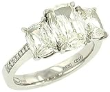 3 Cushion Cut/ Pave Diamond Engagement Ring 3.63cttw