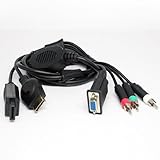 Component - AV TV HDTV RGBHV VGA PC Cable for Nintendo Wii & PS3