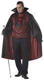 Mens Scary Plus Size Count Dracula Costume Vampire Outfit Goth Caped Adult Clothing Attire
