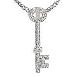 14k White Gol 1/5ctw Diamond Key Pendant (HI/I1)