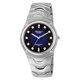 Armitron Mens 204180DBSV Diamond Accented Silver-Tone Stainless Steel Blue Dial Dress Watch