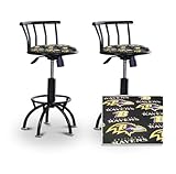 2 24"-29" Baltimore Ravens Seat Black Adjustable Specialty / Custom Barstoo ....