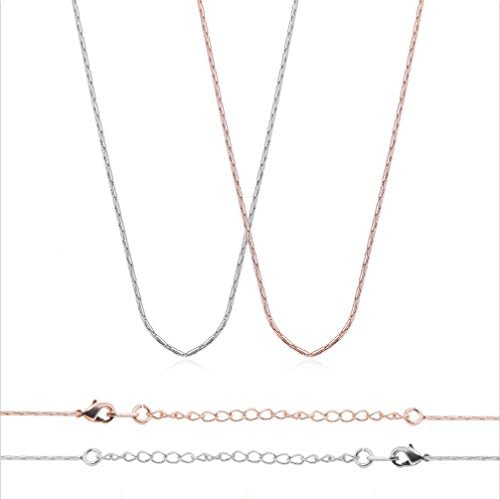 BEFASION 2 Pack Mens Womens Initial Chain Necklace Adjustable (Pendants are not included) (Color Gold and Silver Chains)