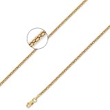 14K Solid Yellow Gold Pop Corn Fancy Chain Necklace 2mm (5/64 in.) - 16 in.