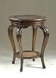Finishing Touches "Old World Walnut" Accent Table with Etched Top By Powell Furniture
