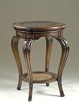 Finishing Touches Old World Walnut Accent Table with Etched Top By Powell Furniture