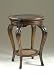 Finishing Touches "Old World Walnut" Accent Table with Etched Top By Powell Furniture