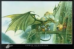 Dragonspell - Fantasy Poster (Dragon Attacking Castle) (Size: 36" x 24")