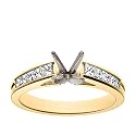 18k Yellow Gold Channel Set Princess Diamond Engagement Ring Setting (1/2 ct tw, I, I1)