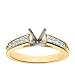 18k Yellow Gold Channel Set Princess Diamond Engagement Ring Setting (1/2 ct tw, I, I1)