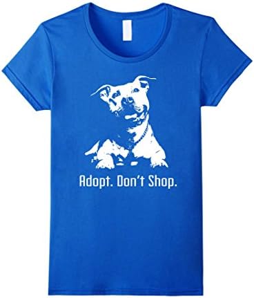 Women's Dog Rescue : Adopt. Don't Shop T-Shirt Small Royal Blue