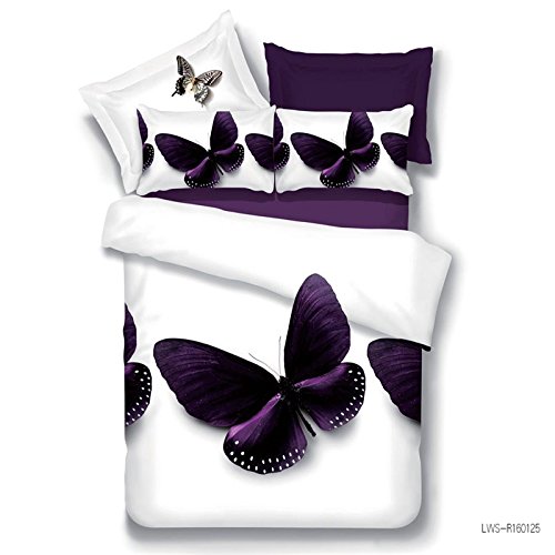 NGH-Purple Butterfly 3D denim quilt bed