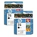 HP - 74 - Black Inkjet Print Cartridge (2-Pack)