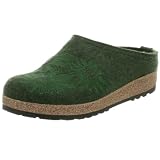 Haflinger Women's GZF Grizzly Clog with Flower Embroidery