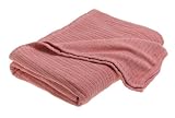 Faribault Mills Cable Chenille Cotton Queen Blanket, Rose