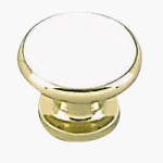Amerock BP5526-WH3 White Solid/Plastic Brass Knob