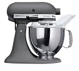 KitchenAid 836767SET Küchenmaschinen - Set Artisan anthrazit mit Gemüseschneider MVSA, Zusatztrommelset EMVSC und Zusatz Edelstahlschüssel KB3SS