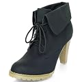 MQ23 Damen trendige kn�chelhohe Stiefeletten mit Trichterabsatz MQ1217