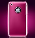 IPHONE 3G 2ND GENERATION CHROME CASE HOT PINK WITH REAR PROTECT ONLY(mirror screen film included)