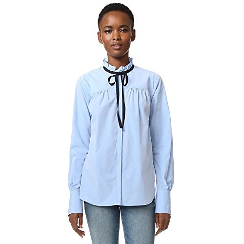 シー Sea レディース シャツ Ruffle Collar Blouse Blue [並行輸入品]