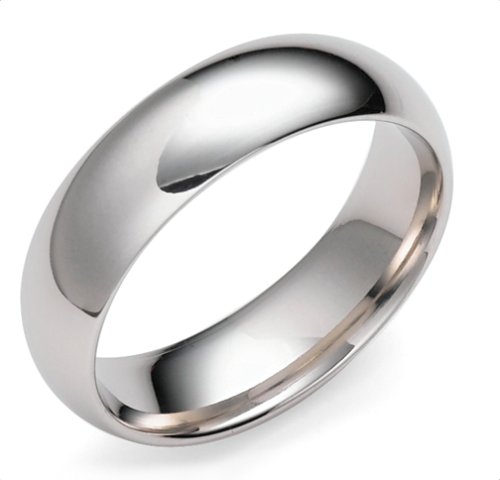 Platinum 6mm Comfort Fit Plain Band