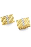 14K Men's Solid Gold and Diamond Cufflinks