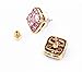 kate spade New York Square Pink Rose Glitter Stud Earrings 12k Gold