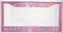 Pink Glitter I Love My Miniature Pinscher Frame