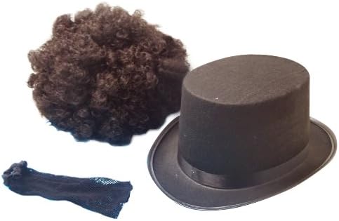 Super Jumbo Afro wig hair + caps + silk hat black three-piece set party / entertainment / magic tricks / Costume (japan import)