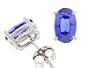 2.00 cttw 14k White Gold Genuine Oval Tanzanite Stud Earrings in 14k White Gold