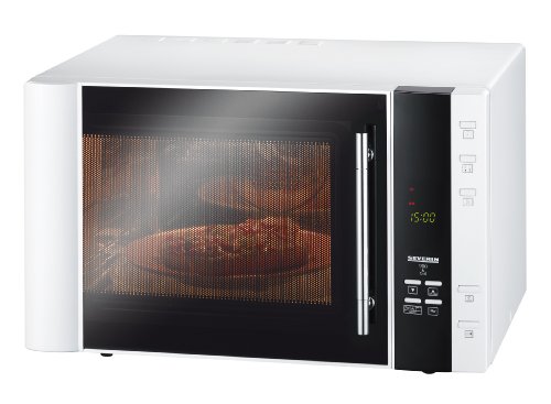 Severin MW 9715 Mikrowelle mit Grill und Umluftfunktion, weiß / 900 W / Grill 1100 W / Umluft 2500 W / 30 Liter Garraum
