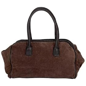 Maxam Brown Suede Satchel Bag Handbag Purse