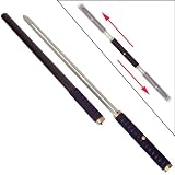 Two Blade Ninja With Sliding Handle And Wood Scabbard