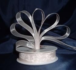 Sheer Organza Ribbon Mono Edge - 5/8" - 25 Yards (75 FT) - Ivory