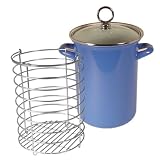 Review Calypso Basics 83701 / Calypso Basics 3-Quart Asparagus/Vegetable Pot with Porcelain Enamel on Steel, Azure
