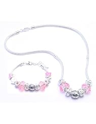 Dreams Come True Charm Bracelet and Necklace Gift Set Girls Pandora Style