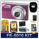 Olympus FE-5010 12MP 2.7 LCD Digital Camera (Plum) Sensible Mega Bundle