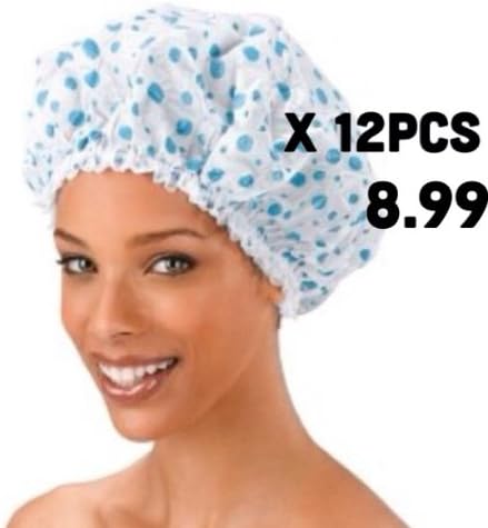 SHOWER CAP,DURABLE VINIL.3 DIFERENT COLORS,12 PCS.FREE SHIPPING.!!!